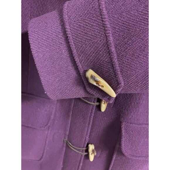 L.L. Bean Womens Wool Blend Toggle Hooded Coat Purple Size Medium - Picture 6 of 9